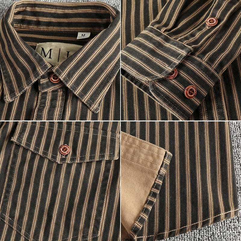 Lorenzo Vitali Vintage Stripe Buttoned Shirt