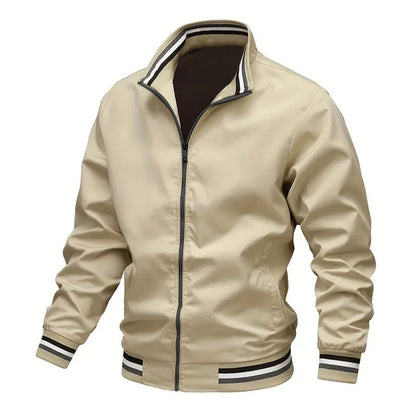 Autumn Windbreaker Jacket for Men with Stand Collar