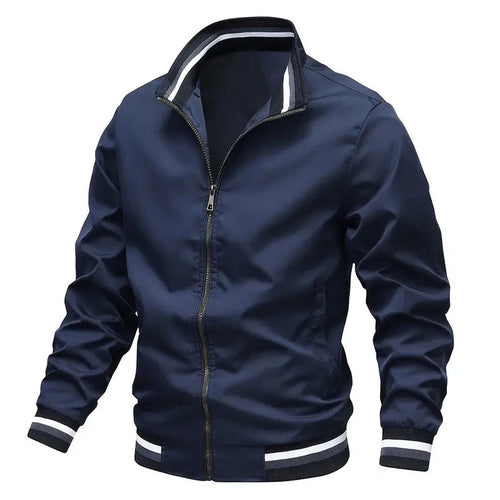 Autumn Windbreaker Jacket for Men with Stand Collar