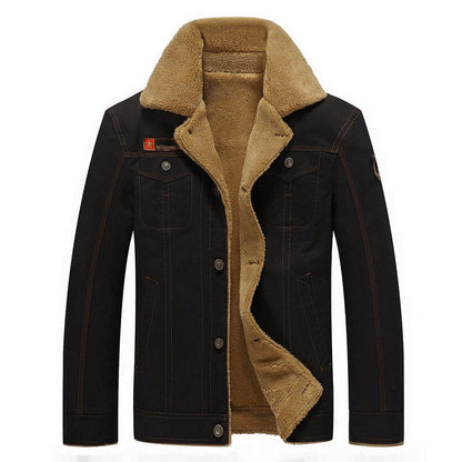 Cotton Jacket for Men with Sherpa Fleece Lining