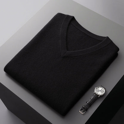 Men’s V-Neck Wool Blend Sweater
