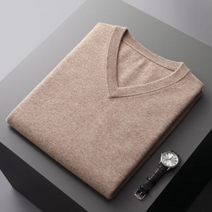 Men’s V-Neck Wool Blend Sweater