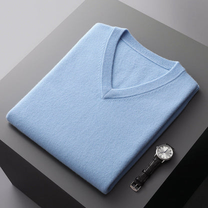 Men’s V-Neck Wool Blend Sweater
