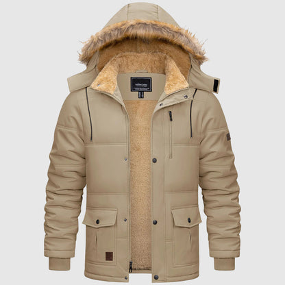 Men’s Fleece Lined Hooded Winter Parka