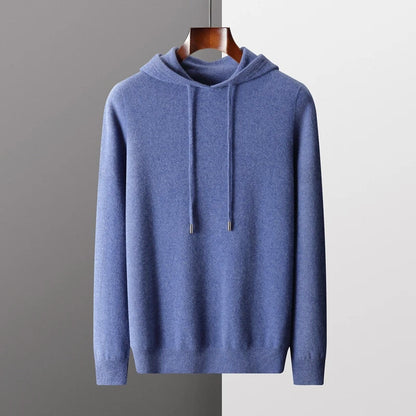 Merino Wool Hoodie for Men with Drawstrings