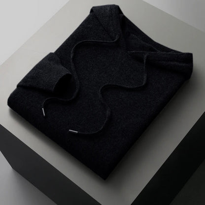 Merino Wool Hoodie for Men with Drawstrings