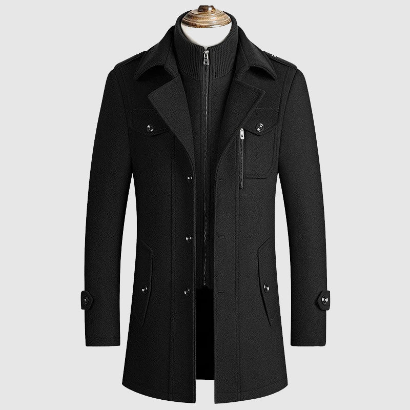 Modern Warm Wool Blend Coat Men