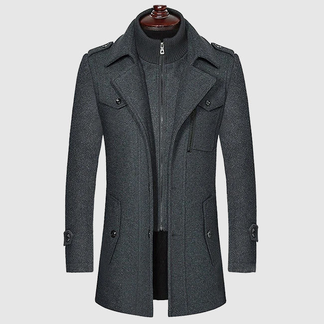 Modern Warm Wool Blend Coat Men