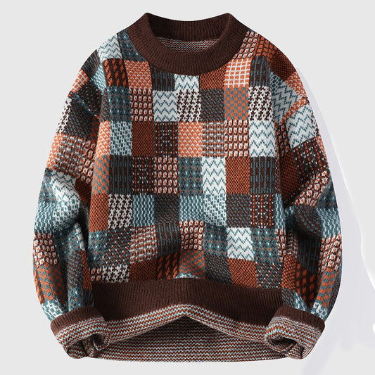Multicolor Chunky Woven Winter Sweater